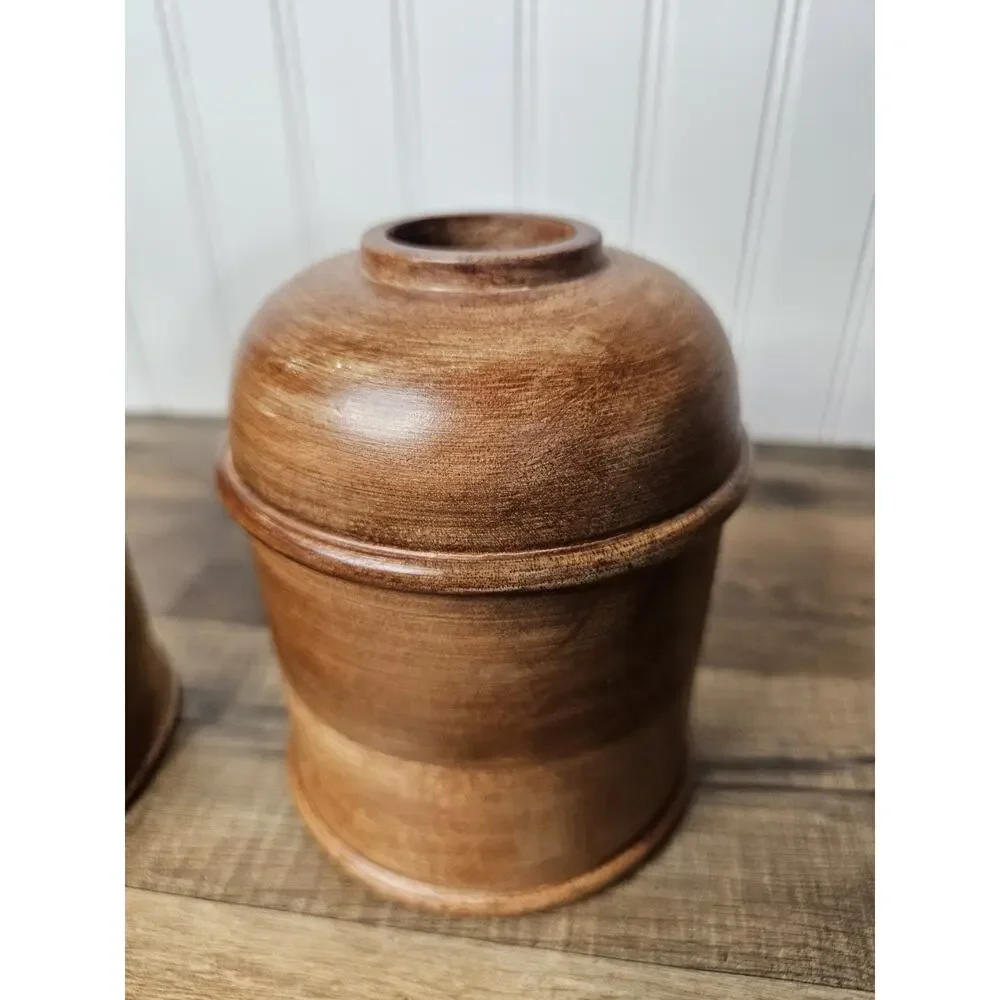 Wooden‎ Cannister Set Of 2 Decorative Modern Apothecary Nautical Kitchen